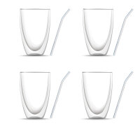 8-er Set: Vier Doppelwandige Latte Macchiato Gläser...