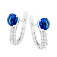 Sokolov Ohrringe aus 925 Silber mit blauen Glaskristallen...
