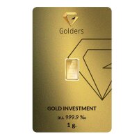 Golders Feingold Anlagegold 999,9 - 1 Gramm Goldbarren