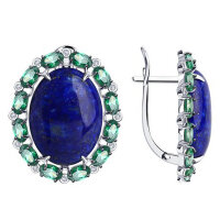 Diamant Ohrringe aus 925 Silber mit blauem Lyapis sowie...