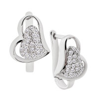 Herzförmige Ohrringe aus 925 Silber mit Zirkonia...